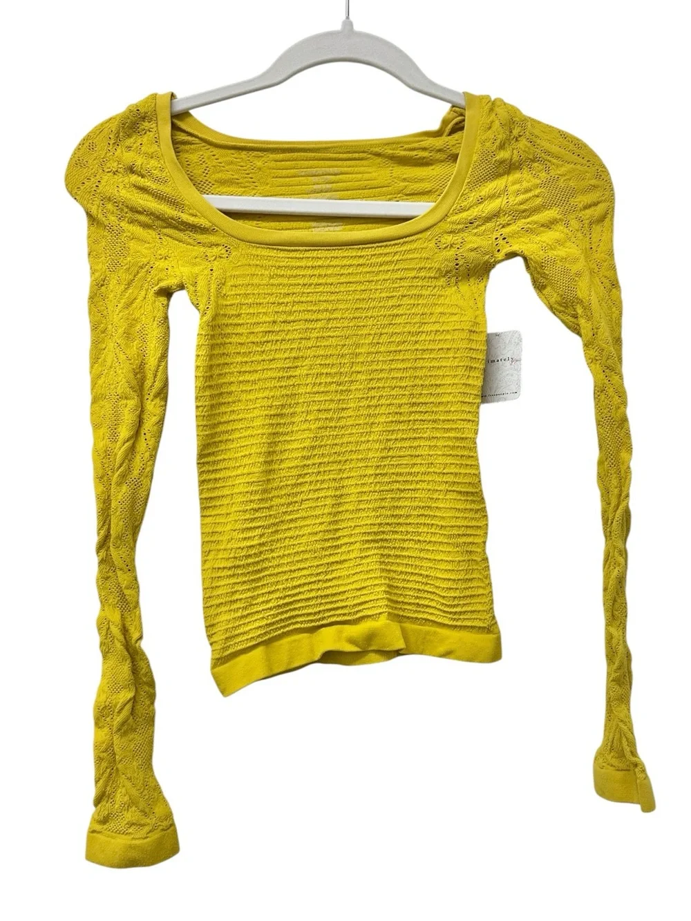 NWT Free People So Many Likes Long Sleeve in Nectar Yellow